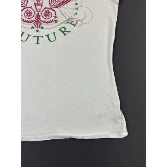 Juicy Couture Y2K XL White Shirt Womens Streetwear Hype Designer Art Tee - Picture 6 of 11